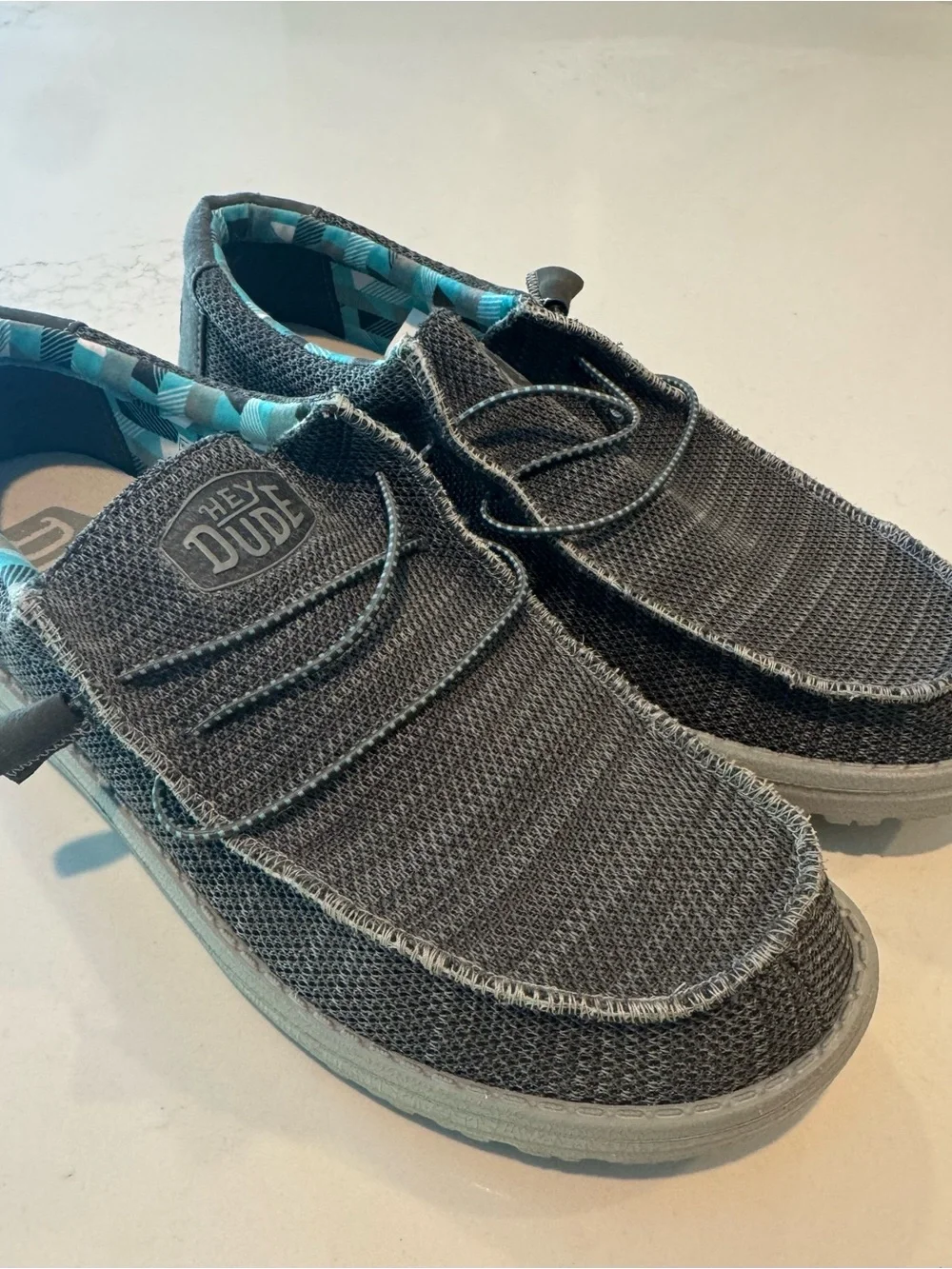 Hey Dude Men’s Slip-On Loafers in Charcoal with Light Gray Sole size 11-NWOT
